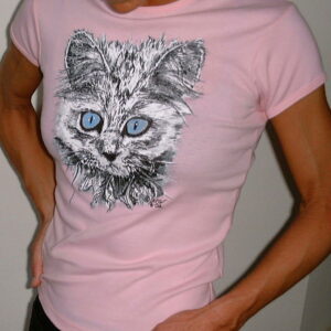 Crew shirt with Blue-eyed cat