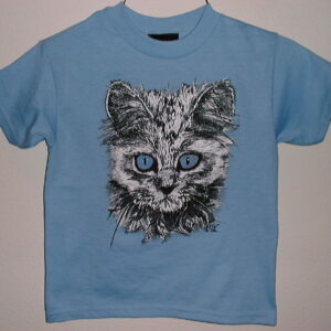 Kid's Crew shirt with blue-eyed cat